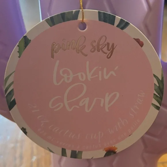 NWT Pink Sky “Lookin’ Sharp” Cactus Cup with straw. 
21oz. Capacity, plastic. - Picture 7 of 7